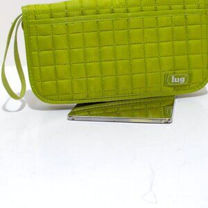 Lug, Travel Clutch in Green Quilted Squares in Poloyester